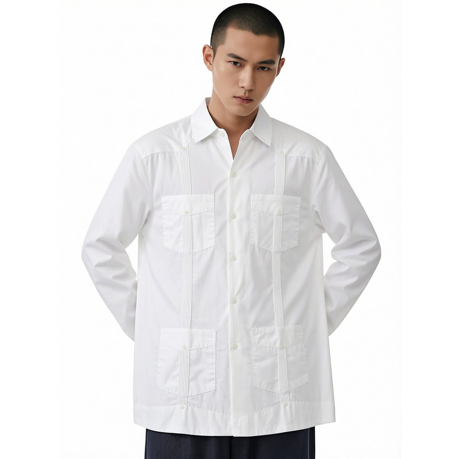 White Patchwork Casual Shirt
for men with style and boldness