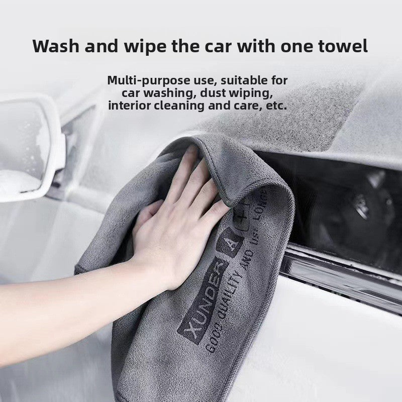 Microfiber Car Cleaning Towel.
Wash and wipe your car with one towel.
Multi-purpose use, suitable for car washing , dust wiping , interior cleaning and care, etc.