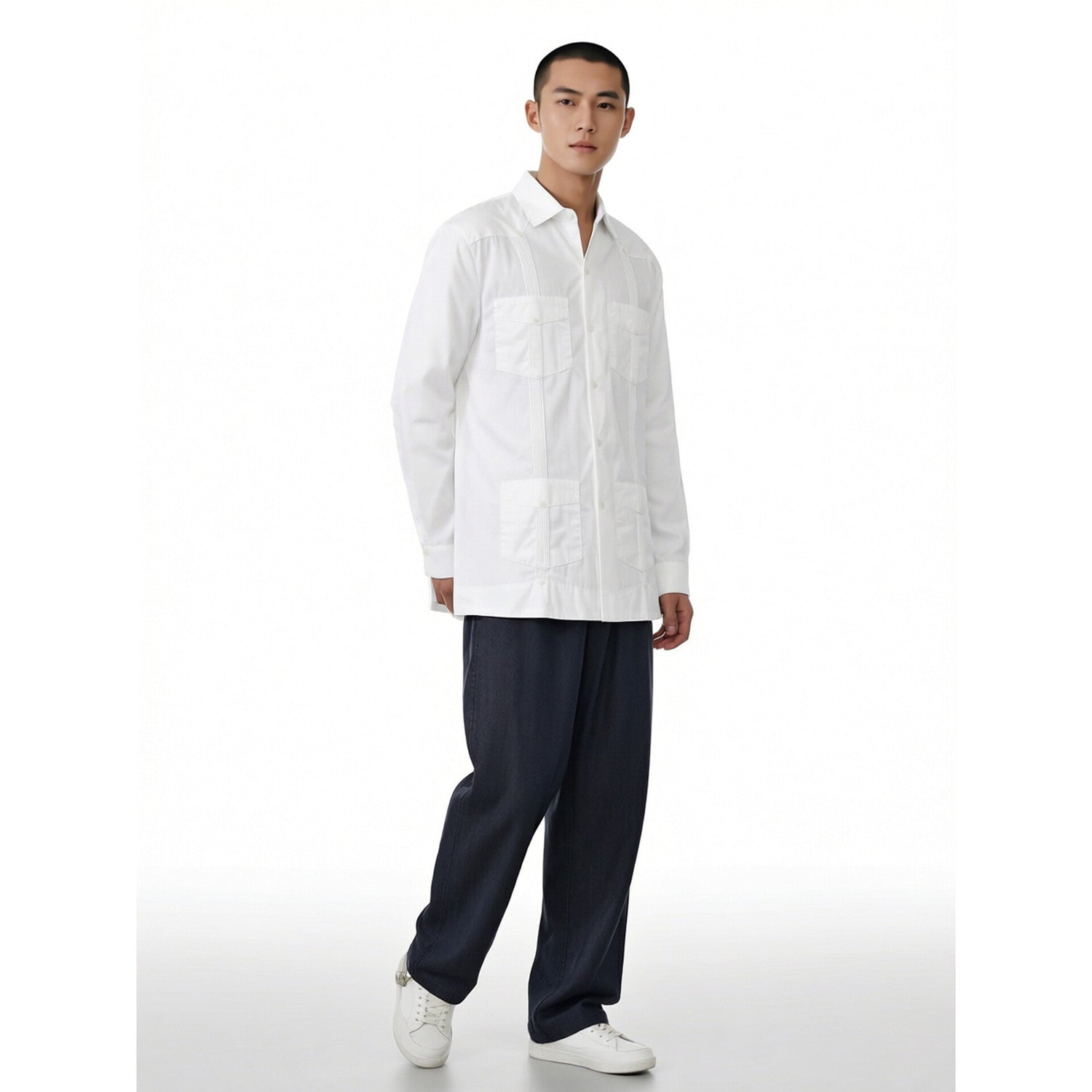 White Patchwork Casual Shirt
for men with style and boldness